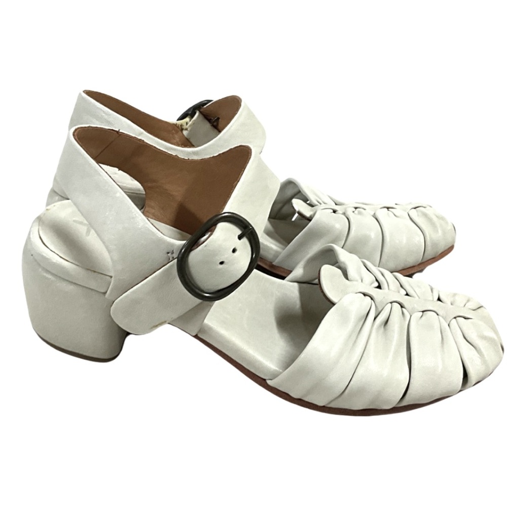 P. Monjo Ivory Heeled Sandal, New in Box